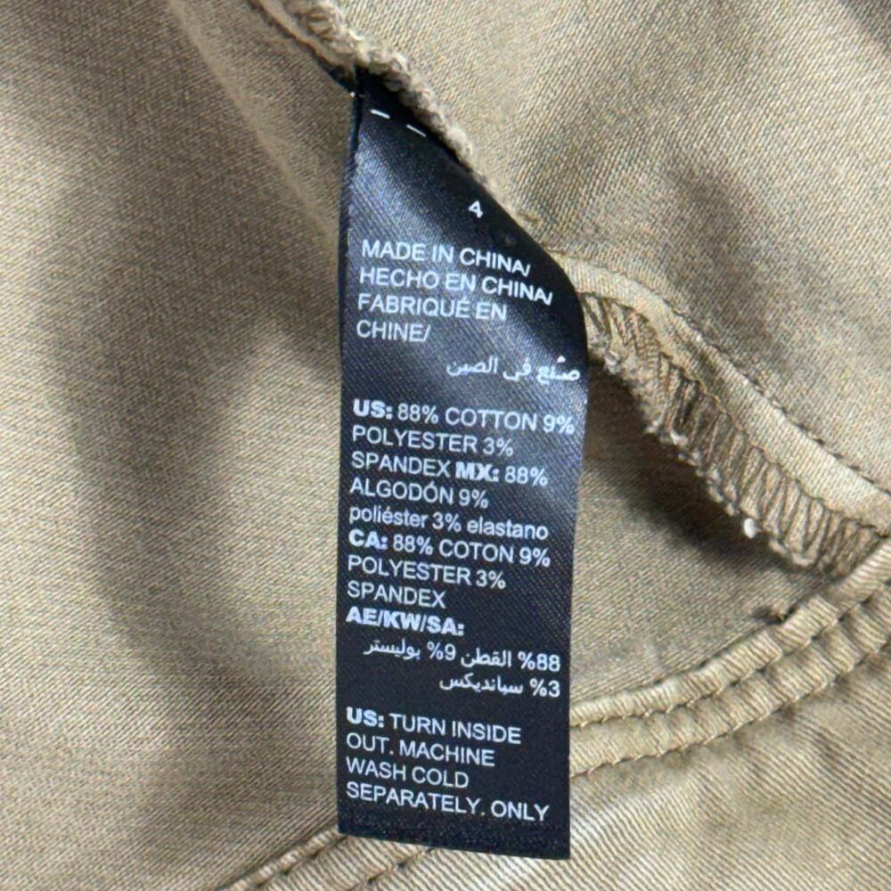 WHBM embroidered button front jacket Sz 4 olive green Smoky Topaz military vibe - Picture 10 of 13